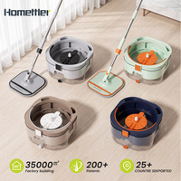 Ensemble seau et essoreur en microfibre réutilisable avec séparation eau propre/eau sale et tampons de serpillière pour sols secs/humides à domicile