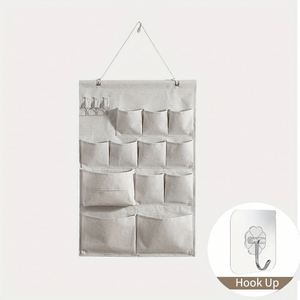 Organisateur mural polyvalent en tissu, 12 poches, sac suspendu en tissu mat pour cuisine et salle de bain - Product Image 6