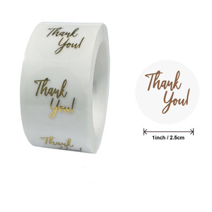 Adesivi Trasparenti Rotondi per Sigillare Buste, Decorazione per Scatole, Etichette di Ringraziamento per Matrimoni, Materiale PP con Stampa Dorata - Product Image 3