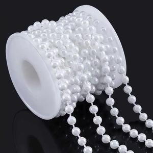 Chaîne de perles d'imitation 8 mm, guirlande blanche ABS haute brillance pour décoration de <span class=keywords><strong>mariage</strong></span> romantique, bouquet floral, emballage cadeau, 15 m - Product Image 3