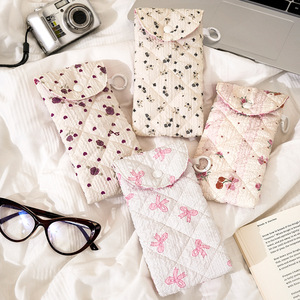 Eyeglasses Storage Bag Rectangle Portable Travel Storage <b>Case</b> With Floral Pattern <b>For</b> Eyewear Protection - Product Image 1