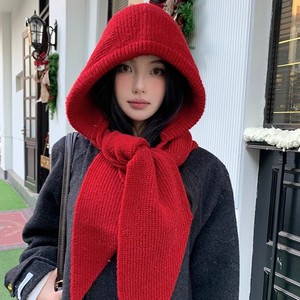 Chapeau en tricot uni, écharpe, <span class=keywords><strong>cagoule</strong></span>, nouvelle collection automne-hiver, pour femmes, chaud, en élasthanne/polyester, circonférence de la tête de 48 à 50 cm - Product Image 2