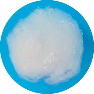 <span class=keywords><strong>Fibre</strong></span> de polyester microfibre recyclée 0.9D*32mm, type duvet, pour rembourrage - Product Image 6
