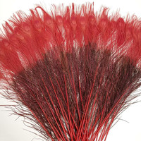 Plumes de paon rose de carnaval, vente en gros, 28-32 pouces