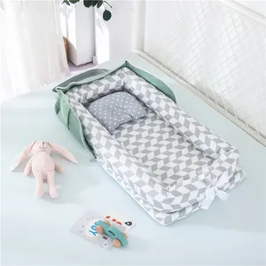 Venta al por mayor bebé tumbona durmiendo-Tumbona de algodón suave plegable, cama portátil de viaje, nido de transporte para bebé