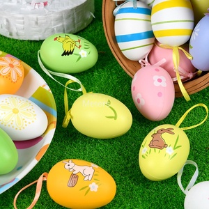 Colgante de Huevo de Plástico Hecho a Mano para Adolescentes, Decoraciones Coloridas para Fiestas de Pascua en Jardín de Niños, Diseño Pintado a Mano, Impermeable y Duradero - Product Image 3