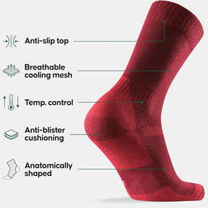 Men's/Women's Crew <strong>Socks</strong> Winter Anti-Blister Cushioned Hiking <strong>Socks</strong> Merino <strong>Wool</strong> 1-Pack Crew <strong>Socks</strong> With Cushion - Product Image 2