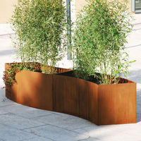 Pot Bunga KD Planter dari Baja Corten, Pot Modular Baja Corten, Kemasan Datar, Berlapis Karat