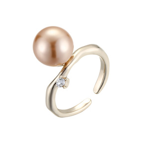 Faux Pearl Open <b>Ring</b> <b>Adjustable</b> Index Finger <b>Ring</b> For Women Timeless Gift Everyday Wear Geometric Shape Ball Design - Product Image 5