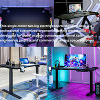 Mesa de Juego Eléctrica con Luces LED, Altura Ajustable, para PC y Laptop, en Oferta