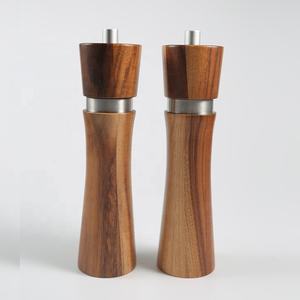 相思木盐胡椒研磨机套装木质厨房香料研磨机，具有可调节的细粗陶瓷芯 - Product Image 4