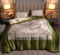Ensemble de literie 100% soie de mûrier, 4 pièces, housse de couette en soie pure, ensemble de draps avec 2 taies d'oreiller, ensemble de linge de lit taille King Queen