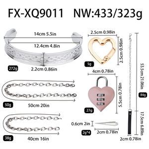 FISTSX Metal <b>Collar</b> with Leash <b>BDSM</b> <b>Collar</b> Bondage Gear Couples SM Role Play Game Sex Toys for Women Men - Product Image 3