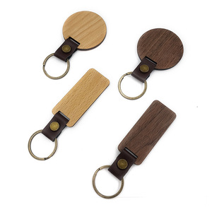 Round Wood Keychain Blank Keyring Blanks Coffee Keyring DIY Wooden Keychain for Gift Craft