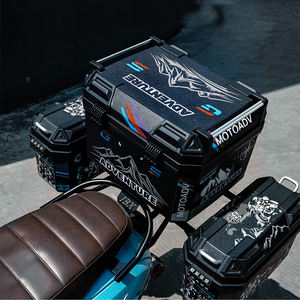 Maletero de motocicleta <span class=keywords><strong>cuadrado</strong></span> de plástico ABS Universal de gran capacidad con tapa Vehículo eléctrico Expansión de tres cajas - Product Image 4