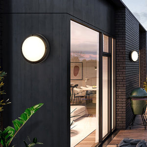 Lámpara de Pared Exterior Redonda Moderna, IP43 Impermeable, de Hierro Inoxidable, para Villa, Patio, Valla - Product Image 1