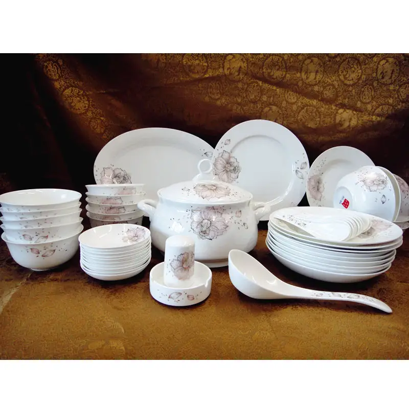 61 Stück Bone China Dinner Set mit Aufkleber