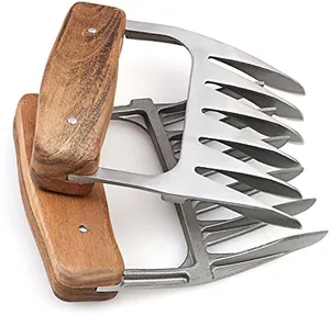 Kitchen BBQ Tools Turkey Chicken Bear Claws Accessories Chicken Meat Claws Shredder With Wooden Handle