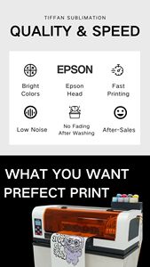 New <strong>Digital</strong> <strong>Sublimation</strong> Ink Fabric Textile <strong>Printing</strong> <strong>Machine</strong> A3 T-Shirts Plotter Printer XP600 Head CMYK+W Ink 2400X600dpi - Product Image 4