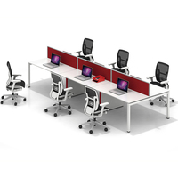 Poste de travail personnalisable à 4 places en métal de style moderne et durable pour ordinateur portable avec un design unique Assemblage facile