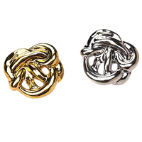 Boutons en alliage de zinc métallique personnalisables de haute qualité, plaqués, sans nickel, à tige, forme élégante, classique, mode, pour vêtements