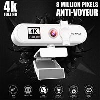 Webcam USB 1K/2K/4K Full HD 1080P dengan Mikrofon, Webcam USB Autofokus, Penutup Komputer, Audio, Laptop, Video Webcam