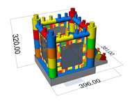 Structure gonflable personnalisée avec toboggan et piscine au choix