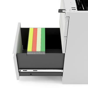 Blanco 3 CajonesPedestal fijo debajo del Gabinete de archivo de metal de almacenamiento de llenado de escritorio para oficina - Product Image 4