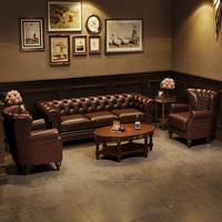 Ensemble de canapés de bar en bois massif de style rétro européen, mobilier de bar haut de gamme pour hôtels, restaurants et clubs