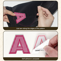 Patchs en lettres personnalisés à appliquer, logo personnalisé, patchs brodés en alphabet autocollants