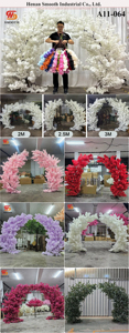 LEDA Elegant Purple Cherry Blossom Flower Arch <b>Wedding</b> Arch <b>Wedding</b> <b>Backdrop</b> <b>Stand</b> for Events Decor - Product Image 5