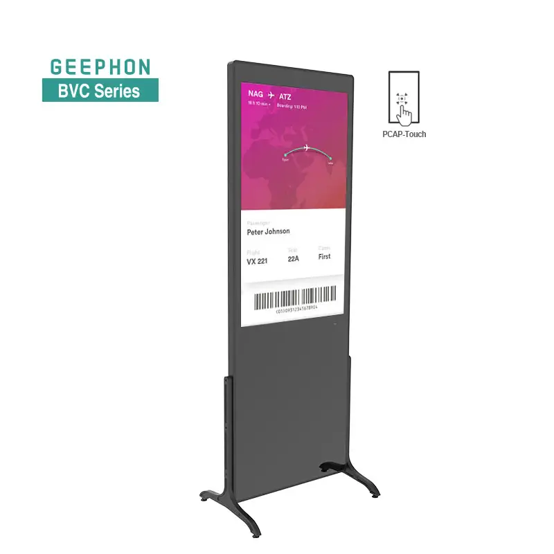 interactive kiosk floor stand Modular Design FHD 4K IPS screen Ultra Lightweight Design PCAP touch screen digital signage kiosk