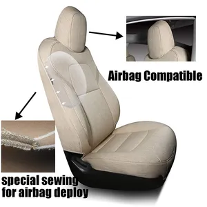 אביזרי רכב פנים קישוט Custom רכב מושב כיסוי עור מקורי רכב מושב מכסה עבור 2017-2022 טסלה דגם 3