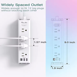 Regleta de Enchufes Power Max de 12 Tomas con Cable Trenzado de Carga Inteligente USB-C y Diseño Montable para Oficina en Casa - Product Image 3