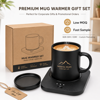 Ensemble chauffe-tasse personnalisé avec chargement USB, tasse en céramique, contrôle de la température, écologique, logo personnalisé, cadeau promotionnel pour les entreprises
