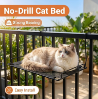 Hamac pour chat en laine douce à suspendre à la fenêtre sans perçage, pour radiateur, balcon, étagère, lit pour animaux de compagnie avec cadre métallique en maille respirante