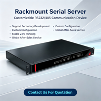 Server Perangkat Serial 8-Port Rakmount 1U, RS232/485 ke Ethernet, Terisolasi 2KV, Virtual COM & TCP/UDP Transparan, 12-48V