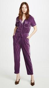 De moda de manga larga de terciopelo con cuello en V elástico casual <span class=keywords><strong>mujer</strong></span> mono - Product Image 2