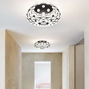 Luminaire <span class=keywords><strong>de</strong></span> plafond en <span class=keywords><strong>filet</strong></span> <span class=keywords><strong>de</strong></span> pêche, style nordique postmoderne, noir et blanc, pour restaurant, salon, villa, hôtel, projet, hall d'entrée, <span class=keywords><strong>escalier</strong></span> - Product Image 2