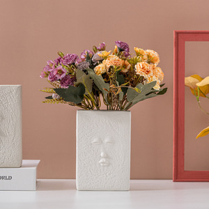 <span class=keywords><strong>Vaso</strong></span> in ceramica di lusso con decorazione morbida con Design <span class=keywords><strong>bianco</strong></span> con superficie bruciata da tavolo <span class=keywords><strong>porta</strong></span> fiori per uso domestico - Product Image 4