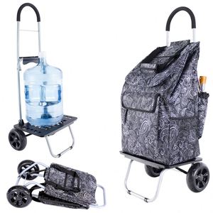 Factory Direct Sales Portable Shopping <b>Bag</b> with Wheels Zipper 4 Plastic Four Wheels <b>Foldable</b> Adjustable Handle Used Cart Sale - Product Image 4