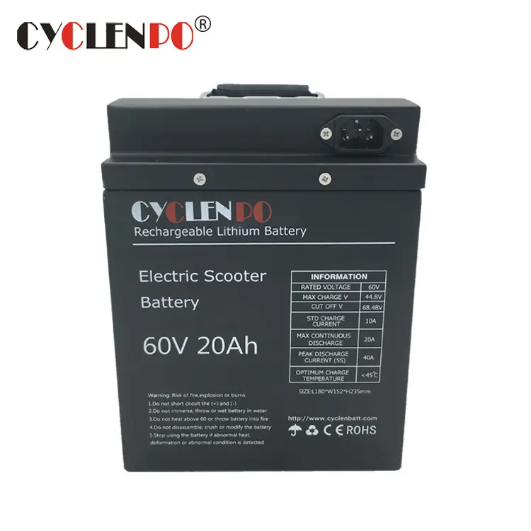 Factory motorcycle battery 60v 20ah lifepo4 battery pack for motorcycle