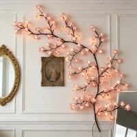 Nuevas Luces LED de Ramas de Flor de Durazno y Flor de Cerezo con Ramificaciones para Decoración Navideña de Pared