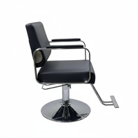 Chaise de salon de coiffure professionnelle en acier ergonomique et durable avec siège en cuir inclinable pour mobilier de salon