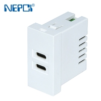 Suministros Eléctricos NEPCI Módulo de Cargador Rápido USB de 22.5X45MM XJY-USB-A61A-20AC Toma de Corriente de Carga Rápida USB de 20W