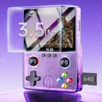 Console de jeu portable X6 rétro portable écran IPS 3.5 pouces 32 Go 10000 + jeux 3D Joystick classique 10 émulateurs lecteur de jeu