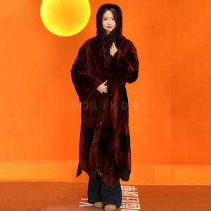 Cappotto <span class=keywords><strong>di</strong></span> pelliccia <span class=keywords><strong>di</strong></span> nutria con cappuccio, caldo cappotto invernale da donna - Product Image 4