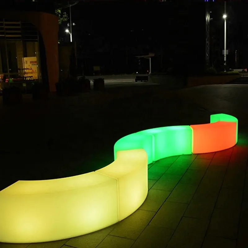 LED Long banc de bar éclairage lumineux tabouret banc chaise pour fête en plein air