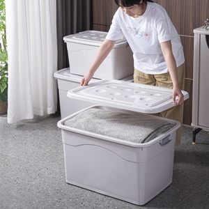 <span class=keywords><strong>Contenitore</strong></span> per Vestiti in Plastica Rinforzata Extra Large con Coperchio, Scatole Organizzative Robuste per Armadio, Bagno e Ufficio - Product Image 1