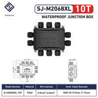 Boîtier de jonction étanche IP68 en nylon, connecteur de câble 10 voies pour éclairage LED de moto